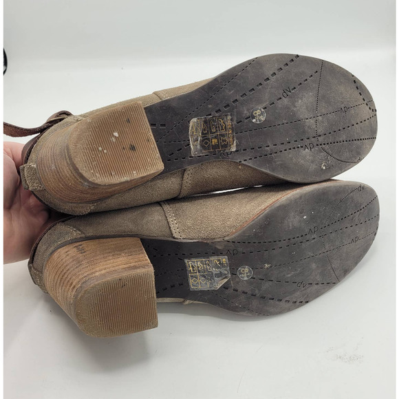 Dolce Vita DV Calia Tan Suede Strappy Ankle Booties Womans Size 8.5 - Picture 5 of 7